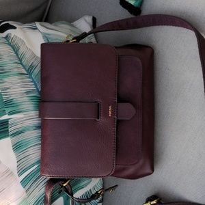 Fossil Kinley Small Burgundy Crossbody Bag